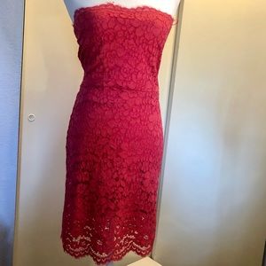 Lace overlay form-fitting LRD (Little Red Dress)